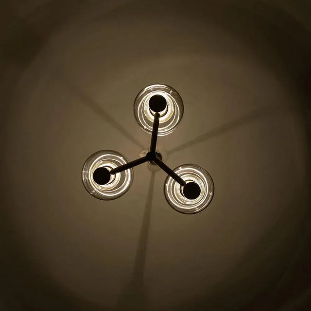 Brass & Glass Pendant Light in the style of Jakobsson, 1970s For Sale - Image 12 of 13