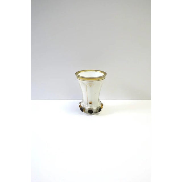 A beautiful and substantial Bohemian transparent/clear, white, and red burgundy crystal art glass with gold gilt detail...