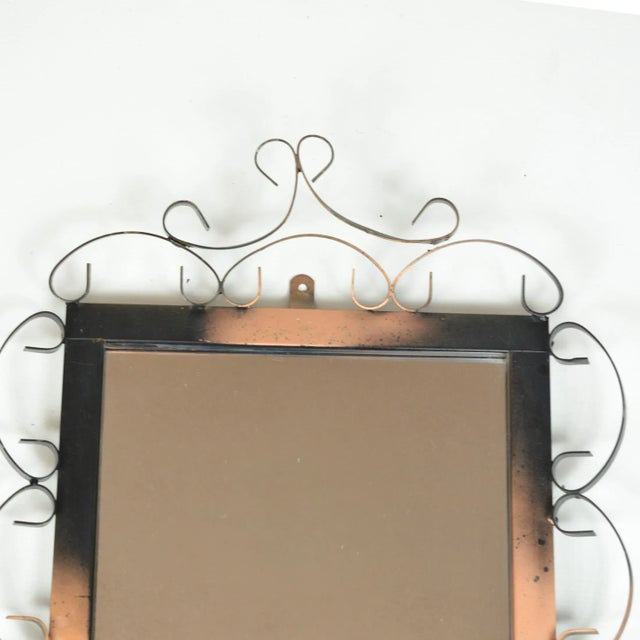1970s 1970s Mid-Century Modern Rectangular Mirror Made of Metalwork, Germany For Sale - Image 5 of 12