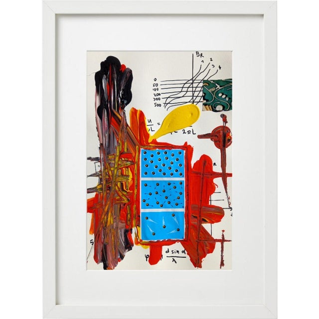 Wood Set of 6 - 11.5' X 14' Framed Abstract Acrylic Paintings 'The Physics' #1 by Diane Grant For Sale - Image 7 of 11