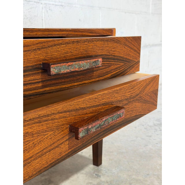 Rosewood Small Dresser Wooden Nightstand Compact Dresser Mid-Century Modern 1960s For Sale - Image 4 of 12