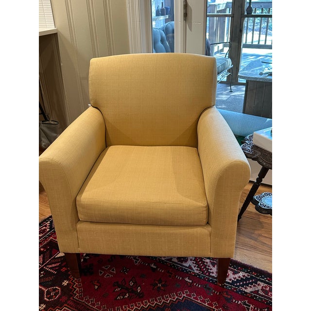 This creamy yellow accent chair from Storehouse which was owned by Rowe Furniture has been well taken care of. It has...