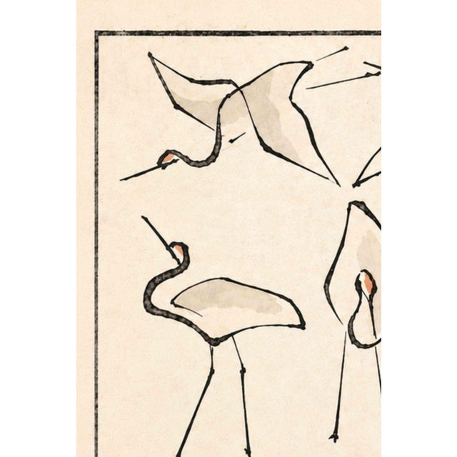 A captivating example of early 19th-century Japanese art, this vintage art print reproduction features Crane Studies I by...