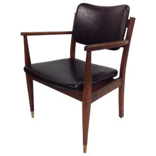Danish Modern Oiled Walnut Executive Chair For Sale