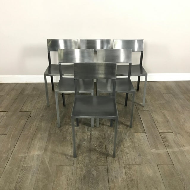 CB2 Brushed Steel Dining Chairs Set of 6 Chairish