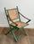 Pair of 1970s folding safari chairs in weathered faux bamboo with caned backs and seats For Sale - Image 6 of 12
