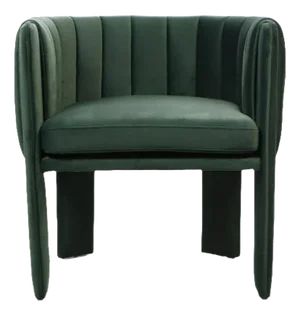 Olivia Channel Tufted Accent Chair in Green