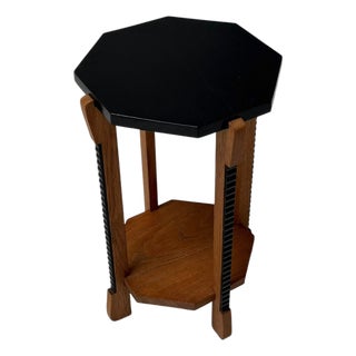 Art Deco Amsterdamse School Octagonal Pedestal Table, 1920s For Sale