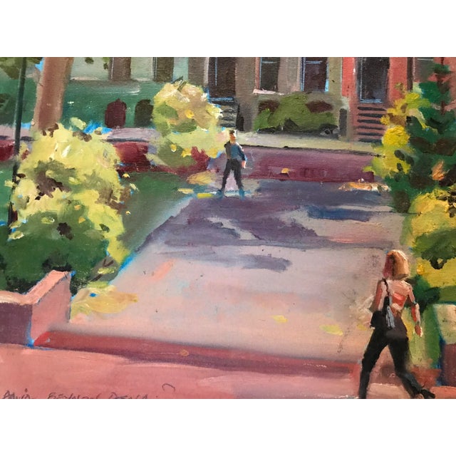 Realism Gramercy Park Stroll Original Oil Painting For Sale - Image 3 of 5