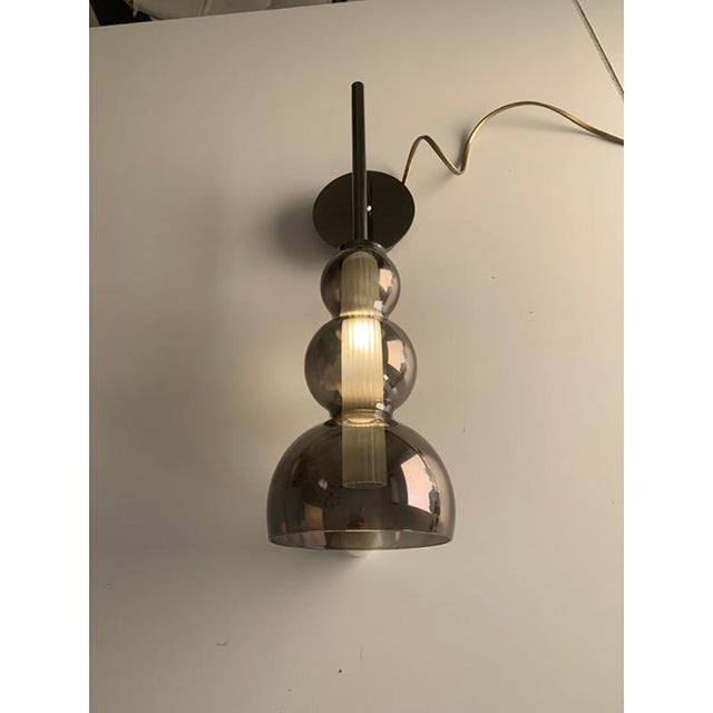 Smoked in Black Nickel Wall Sconces, Set of 2 For Sale - Image 10 of 11