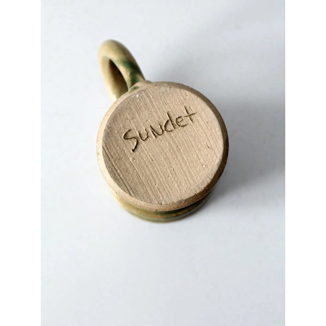 Tan Vintage Studio Pottery Mug For Sale - Image 8 of 12