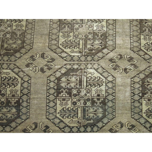 Mid 20th Century Zabihi Collection Vintage Ersari Tribal Room Size Rug in Gray and Brown For Sale - Image 5 of 18