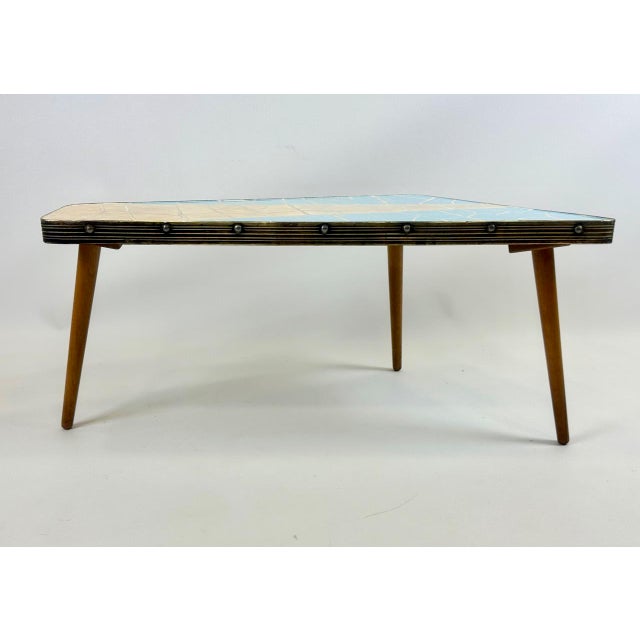 Wood Mid-Century German Side Table with Ceramic Top, 1970s For Sale - Image 7 of 14