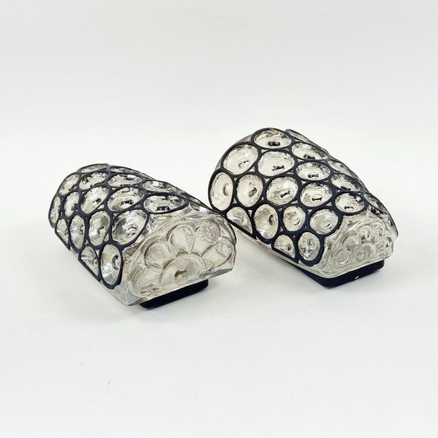 Mid-Century Modern Glass Wall Lights from Limburg, Germany, 1960s, Set of 2 For Sale - Image 6 of 9