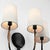 2020s Thomas O'Brien for Visual Comfort Signature Kairos 14" Triple Sconce in Aged Iron and Roman Bronze with Linen Shades For Sale - Image 5 of 9