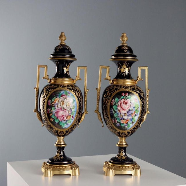 Porcelain and Gilded Bronze Vase For Sale - Image 11 of 11