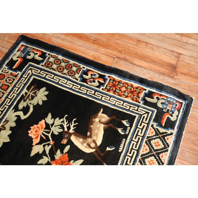 Early 20th Century Zabihi Collection Chinese Batou Pictorial Rug - 4'4" x 6'9" For Sale In New York - Image 6 of 10