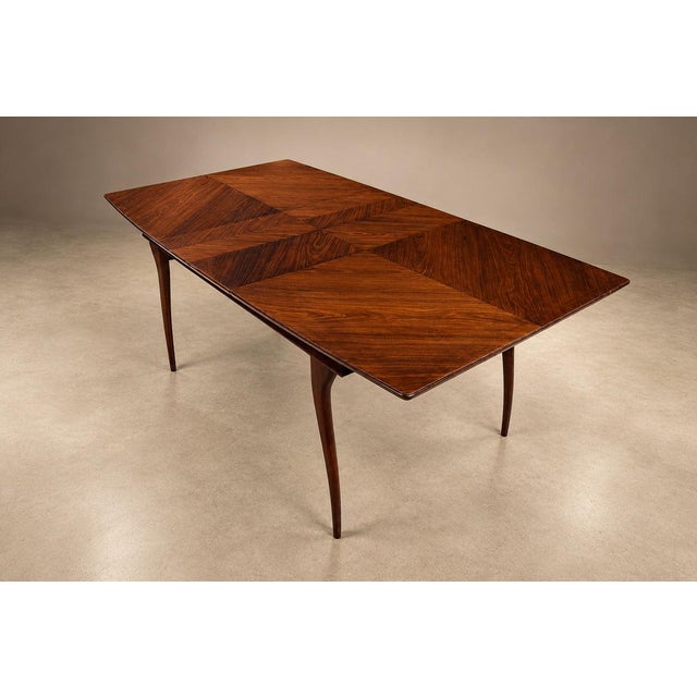 Brazilian Modern Three-Position Extendable Dining Table in Caviúna Hardwood, 1960s For Sale - Image 12 of 18