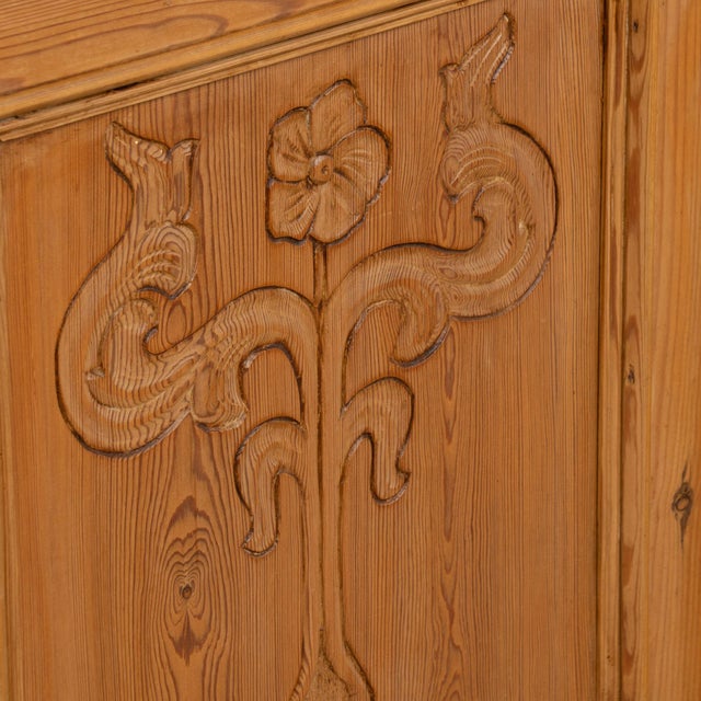 19th Century Danish Pine Sideboard With Carved Panel Doors For Sale - Image 14 of 17