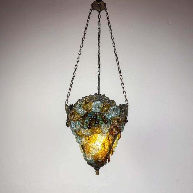 Antique Murano Glass Pendant Lamp, Italy, 1910s For Sale - Image 4 of 18
