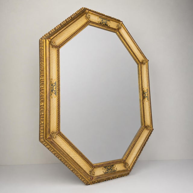 Vintage Large Wooden Wall Mirror, Italy, 1930s For Sale - Image 13 of 18