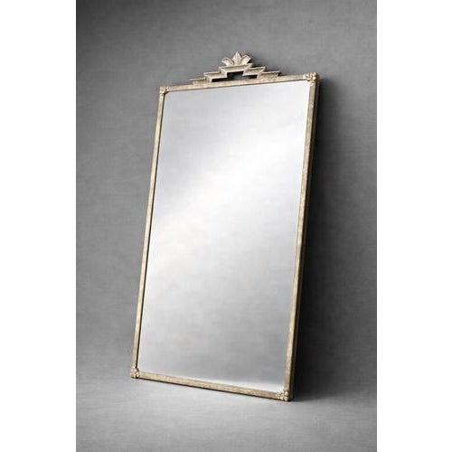 Swedish Modern Art Deco Pewter Mirror with Stylized Crest, 1930s For Sale - Image 4 of 9