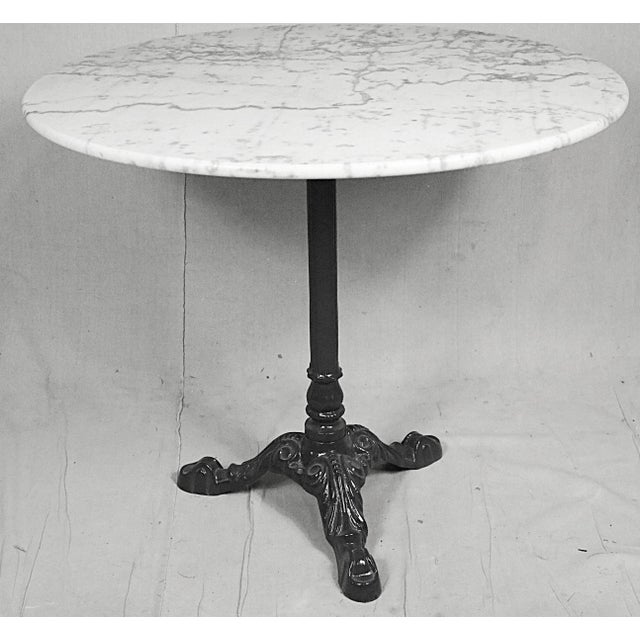 French French Late 19th Century Marble Topped Bistro Table For Sale - Image 3 of 6