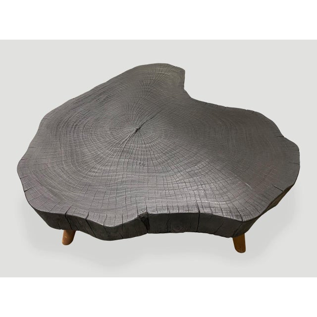 Contemporary CUSTOM Andrianna Shamaris Amorphous Charred Coffee Table with Charred wood legs For Sale - Image 3 of 18