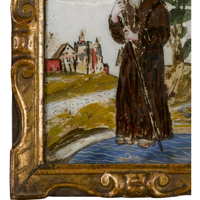 Early 18th Century Religious Italian Painting on Glass For Sale - Image 10 of 14