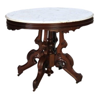 Antique Brooks Victorian Renaissance Revival Carved Walnut Table C1880 For Sale