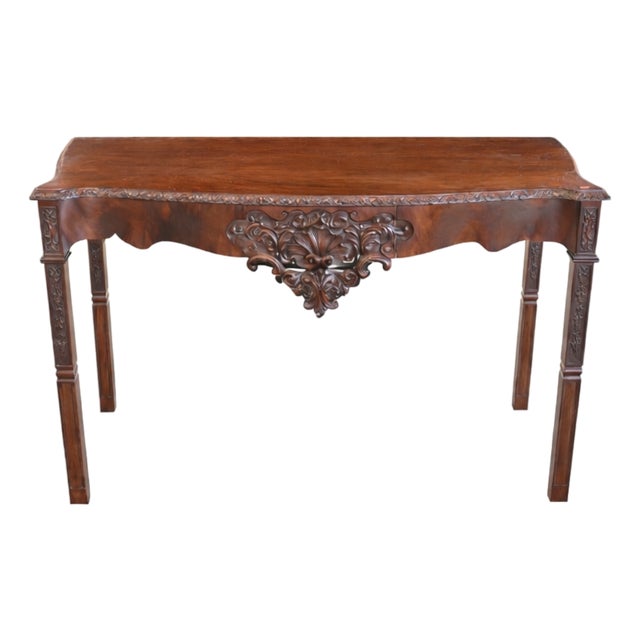 English George III Carved Mahogany Console Table C. 1770 For Sale