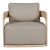 Eclipse Outdoor Solid Teak Wood Revolving Chair Natural Look - Gray Fabric For Sale
