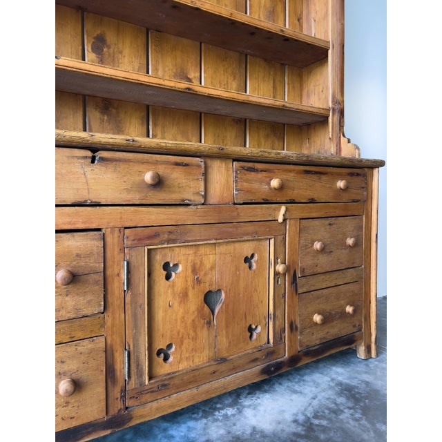 Antique Irish Pine Dresser | Hutch With Shelves For Sale - Image 10 of 17