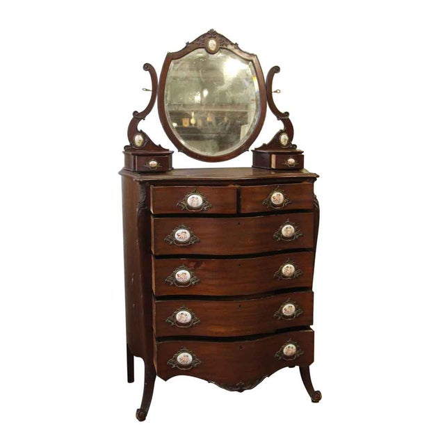 Queen Anne 20th Century Queen Anne Mahogany Tall Dresser For Sale - Image 3 of 12