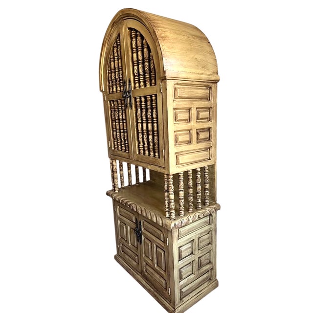 Spanish Vintage Spanish Colonial Style Trastero Cabinet From Mexico - 37" X 19" X 81" For Sale - Image 3 of 4