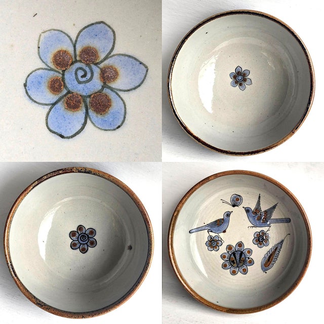 Vintage Set of Tonala El Palomar Blue Serving Bowls by Ken Edwards Pottery, 4 Pieces For Sale - Image 10 of 17
