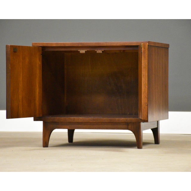 Mid-Century Modern 1960s Refinished Broyhill Brasilia Walnut Nightstand For Sale - Image 3 of 9
