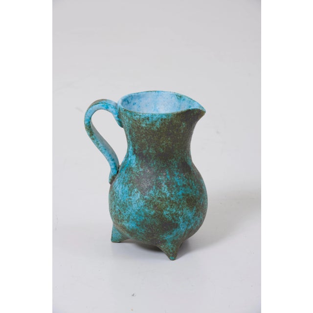 Green Ceramic Vase by Portier, France, 1950s For Sale - Image 4 of 5