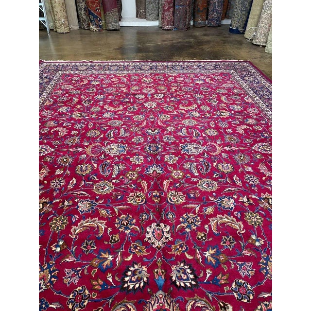 1960s Old Persian Mashad Area Rug 11'6" X 16'9" For Sale In Dallas - Image 6 of 13
