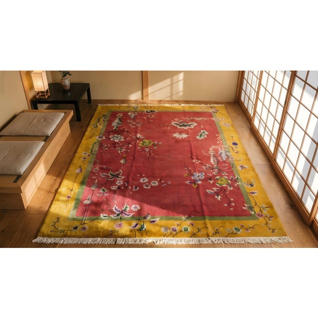 Textile 1920s Chinese Art Deco Carpet ( 9'3" x 11'8" - 282 x 355 ) For Sale - Image 7 of 9