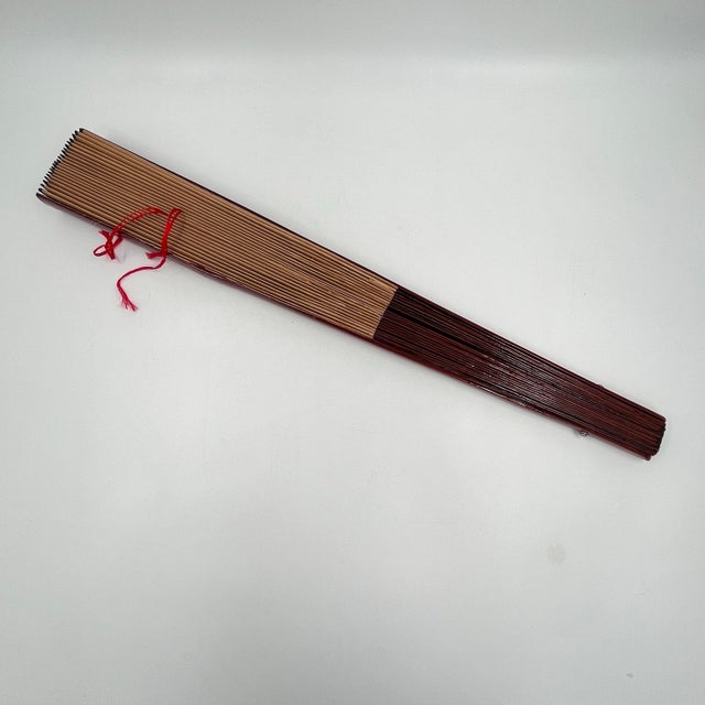 Vintage Large Chinoiserie Silk Wall Fan Heron Crane and Lotus Flower Wall Decor For Sale - Image 9 of 12