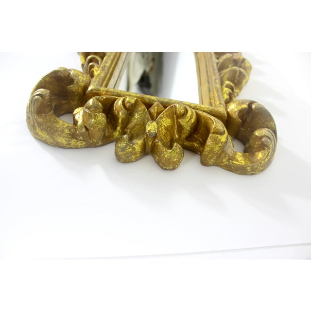 Vintage Italian Gilded Rococo Mirror, Gold Gilt Ornate Wall Mirror, Two Available For Sale - Image 10 of 11