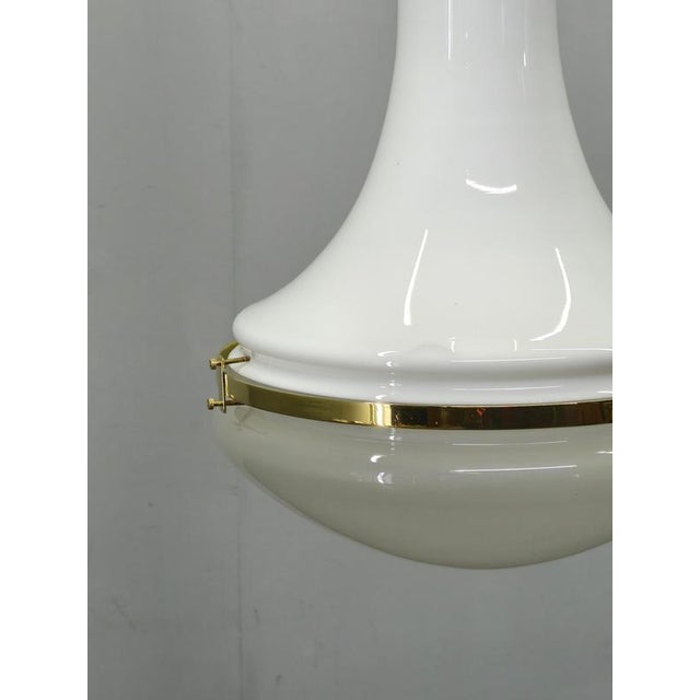 Art Deco Glass Pendant Lamp by Peter Behrens for Siemens, Germany, 1930s For Sale - Image 3 of 11