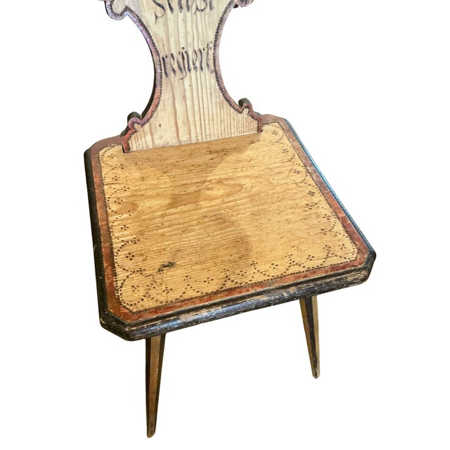 Arts & Crafts Antique German Folk Art - Mountain Chair For Sale - Image 3 of 9
