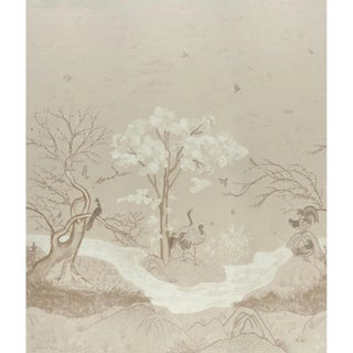 SAMPLE - Schumacher X Colette Cosentino Birdsong 3 Panel Set In Ivory For Sale