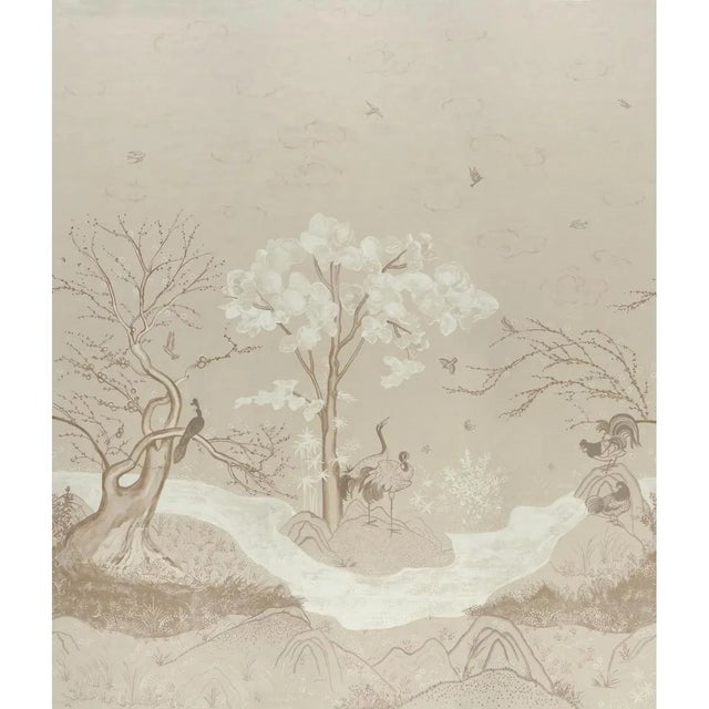 SAMPLE - Schumacher X Colette Cosentino Birdsong 3 Panel Set In Ivory For Sale
