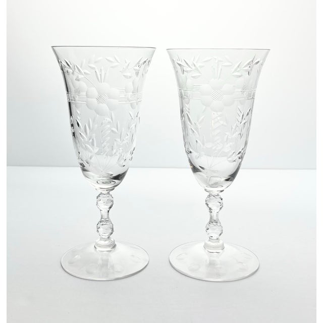 Cambridge “Lucia” Pair of Iced Tea Glasses 7 5/8” 10oz Good condition. No chips, cracks, or fleabites. Height 7 5/8”...