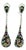 Italian 14k White Gold Diamond & Multicolor Sapphire Drop Earrings, A Pair For Sale
