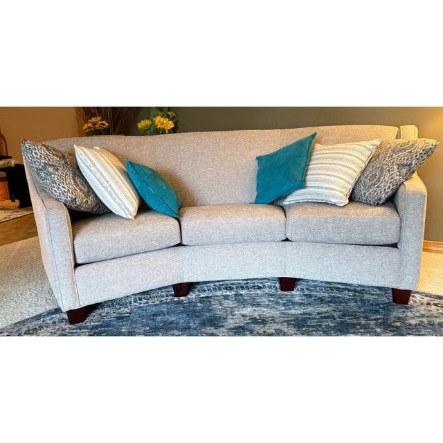 Eggshell Sofa Curved Sofa - Stunning and So Comfortable For Sale - Image 4 of 6
