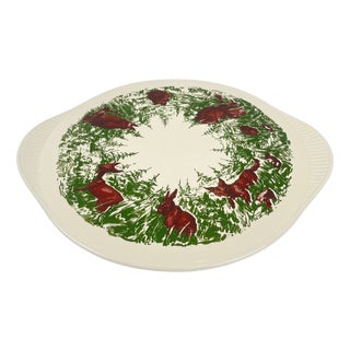 Mid-20th Century Flat Plate of Forest Animals from Edelkeramik, Grunstadt, 1950s For Sale